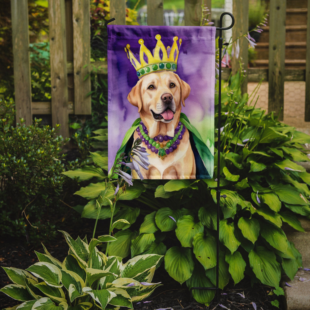 Labrador Retriever King of Mardi Gras Garden Flag