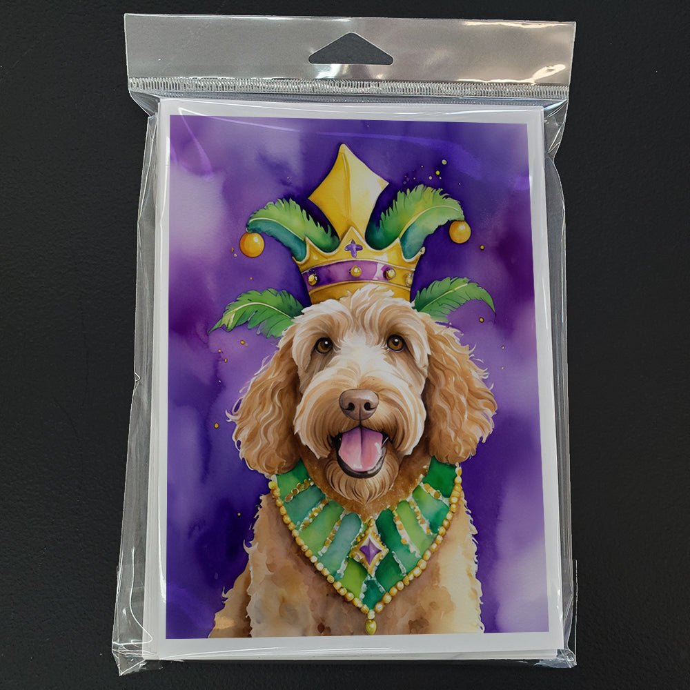 Labradoodle King of Mardi Gras Greeting Cards Pack of 8
