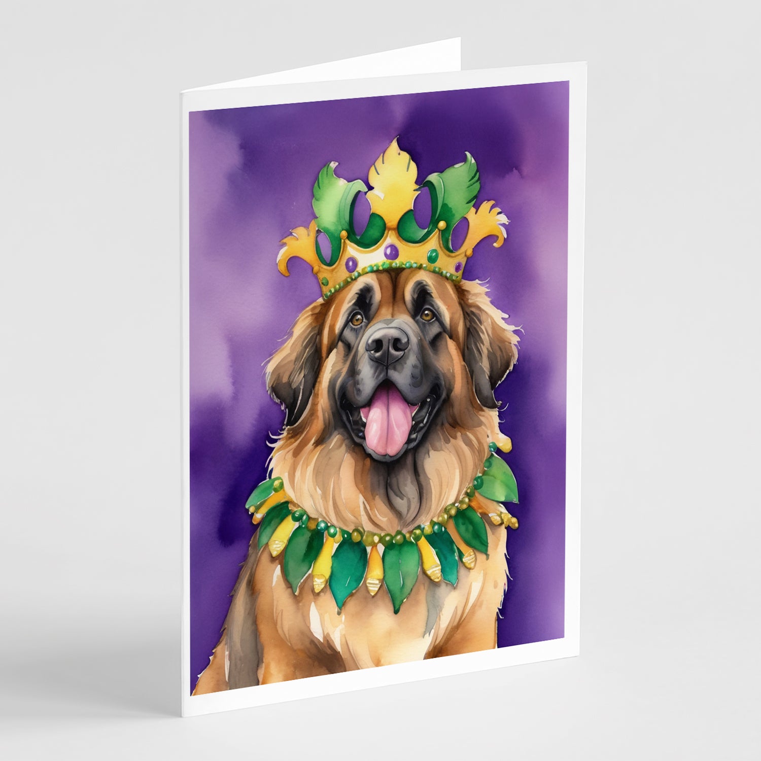 Buy this Leonberger King of Mardi Gras Greeting Cards Pack of 8