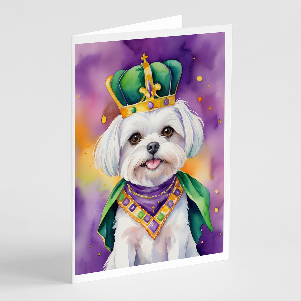Buy this Maltese King of Mardi Gras Greeting Cards Pack of 8