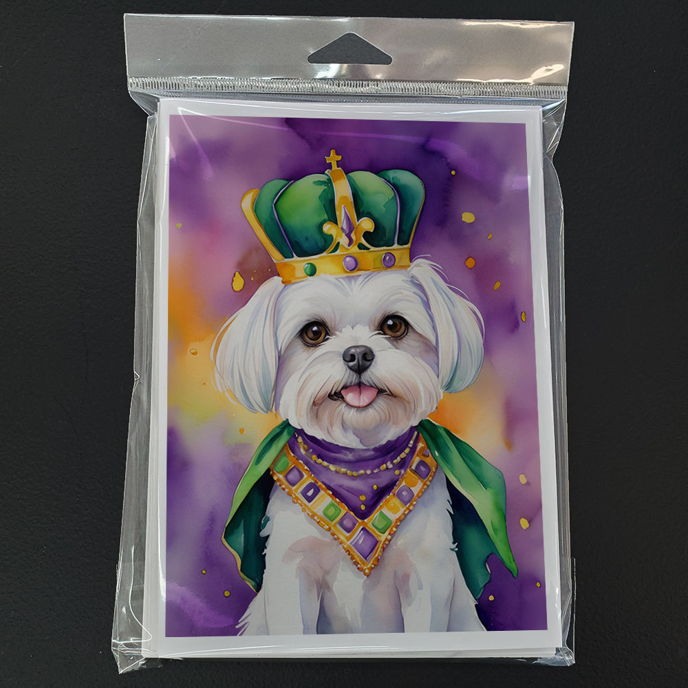 Maltese King of Mardi Gras Greeting Cards Pack of 8