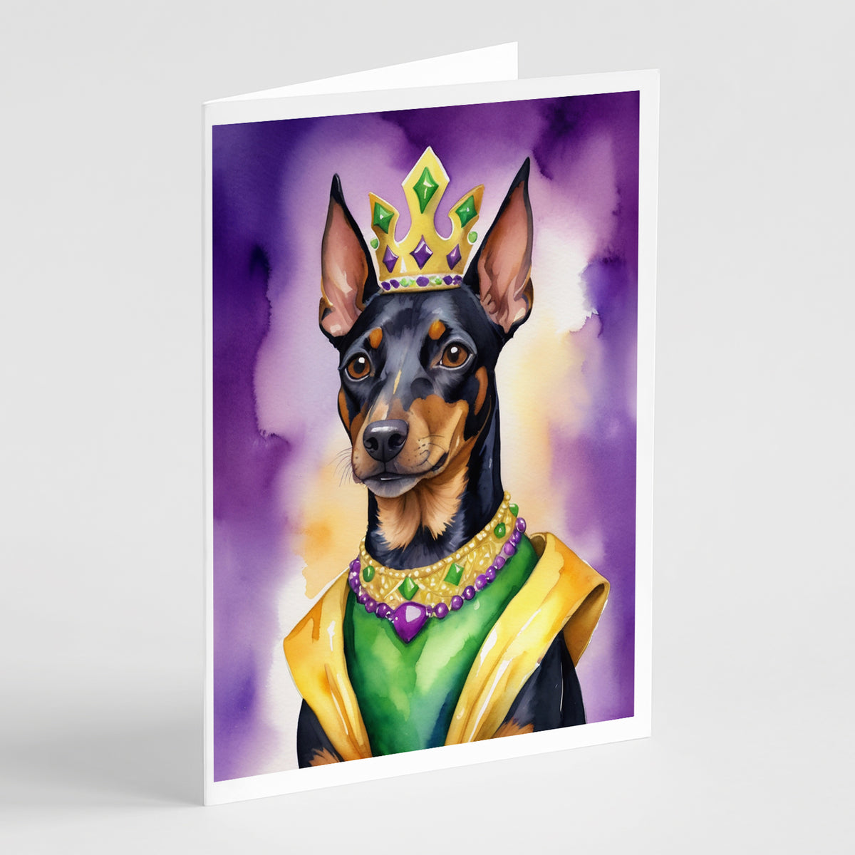 Buy this Manchester Terrier King of Mardi Gras Greeting Cards Pack of 8