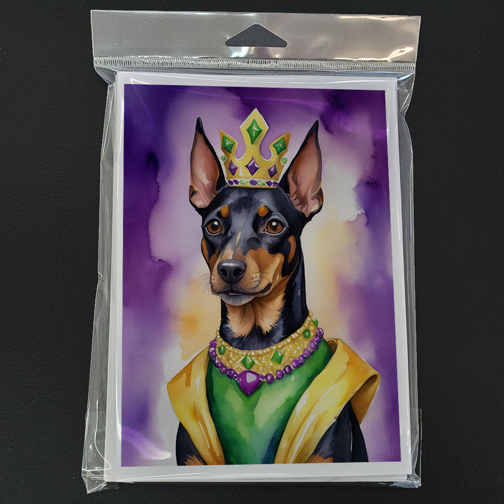Manchester Terrier King of Mardi Gras Greeting Cards Pack of 8