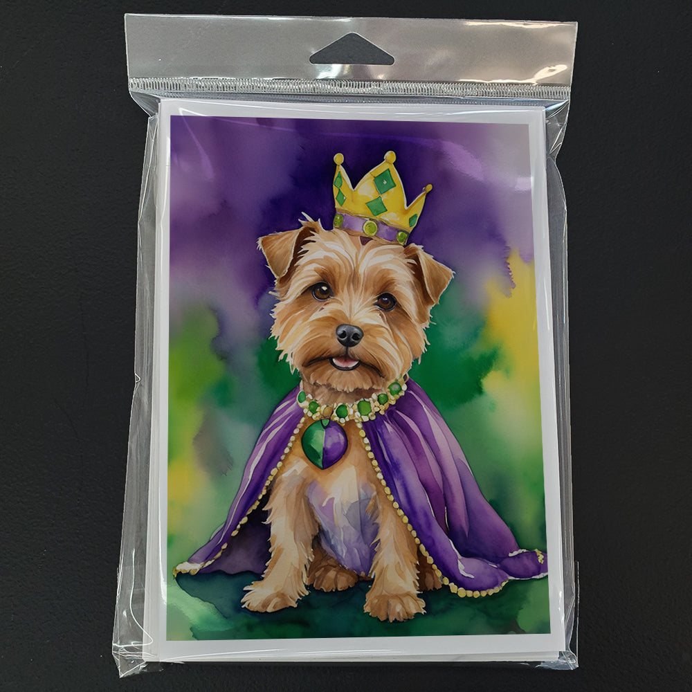 Norfolk Terrier King of Mardi Gras Greeting Cards Pack of 8