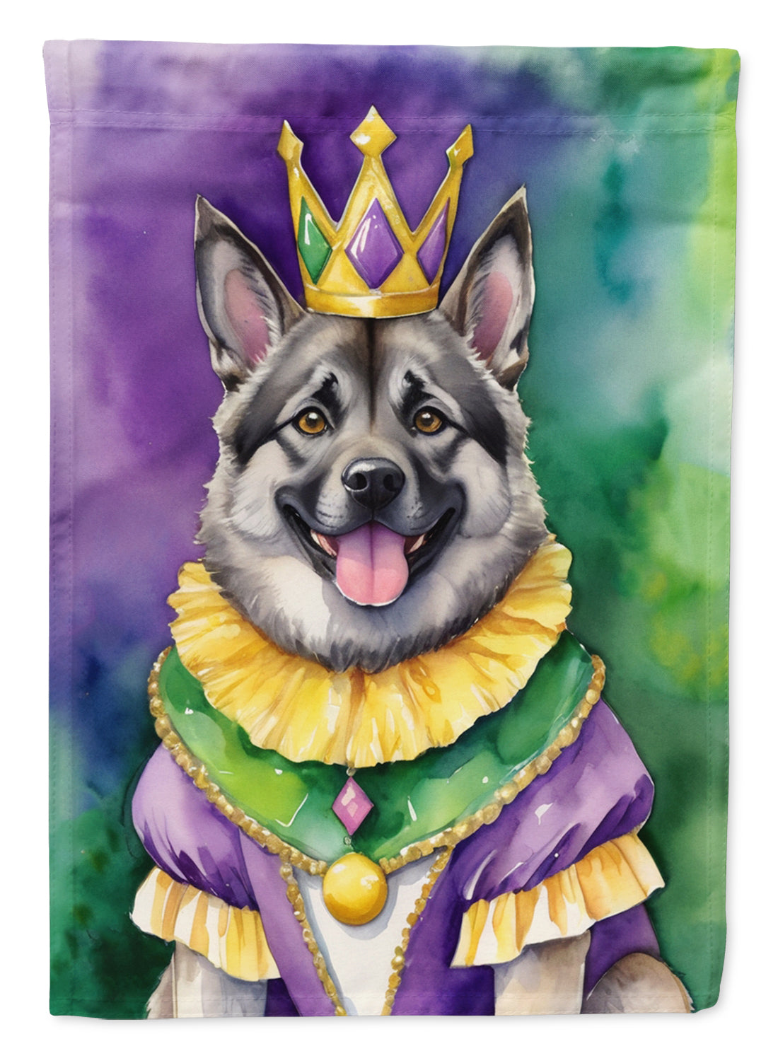 Buy this Norwegian Elkhound King of Mardi Gras House Flag