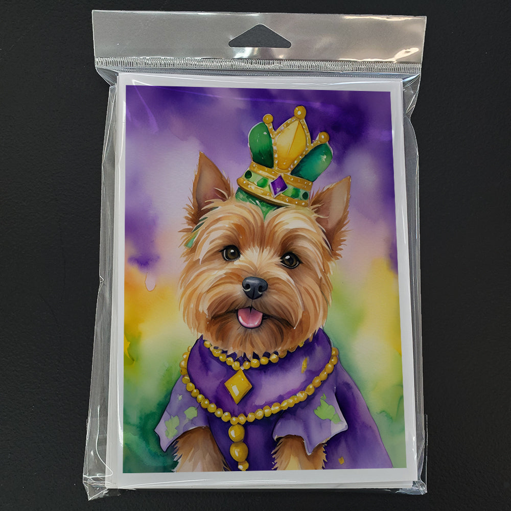 Norwich Terrier King of Mardi Gras Greeting Cards Pack of 8