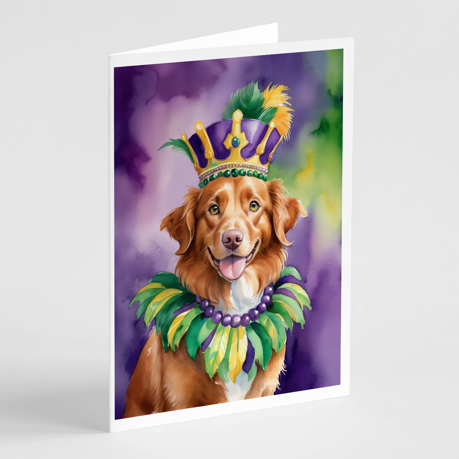 Buy this Nova Scotia Duck Tolling Retriever King of Mardi Gras Greeting Cards Pack of 8
