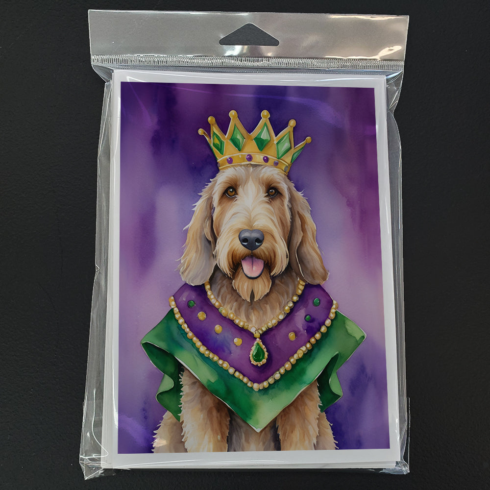 Otterhound King of Mardi Gras Greeting Cards Pack of 8