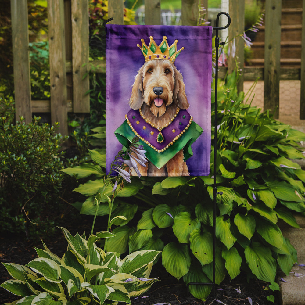 Otterhound King of Mardi Gras Garden Flag