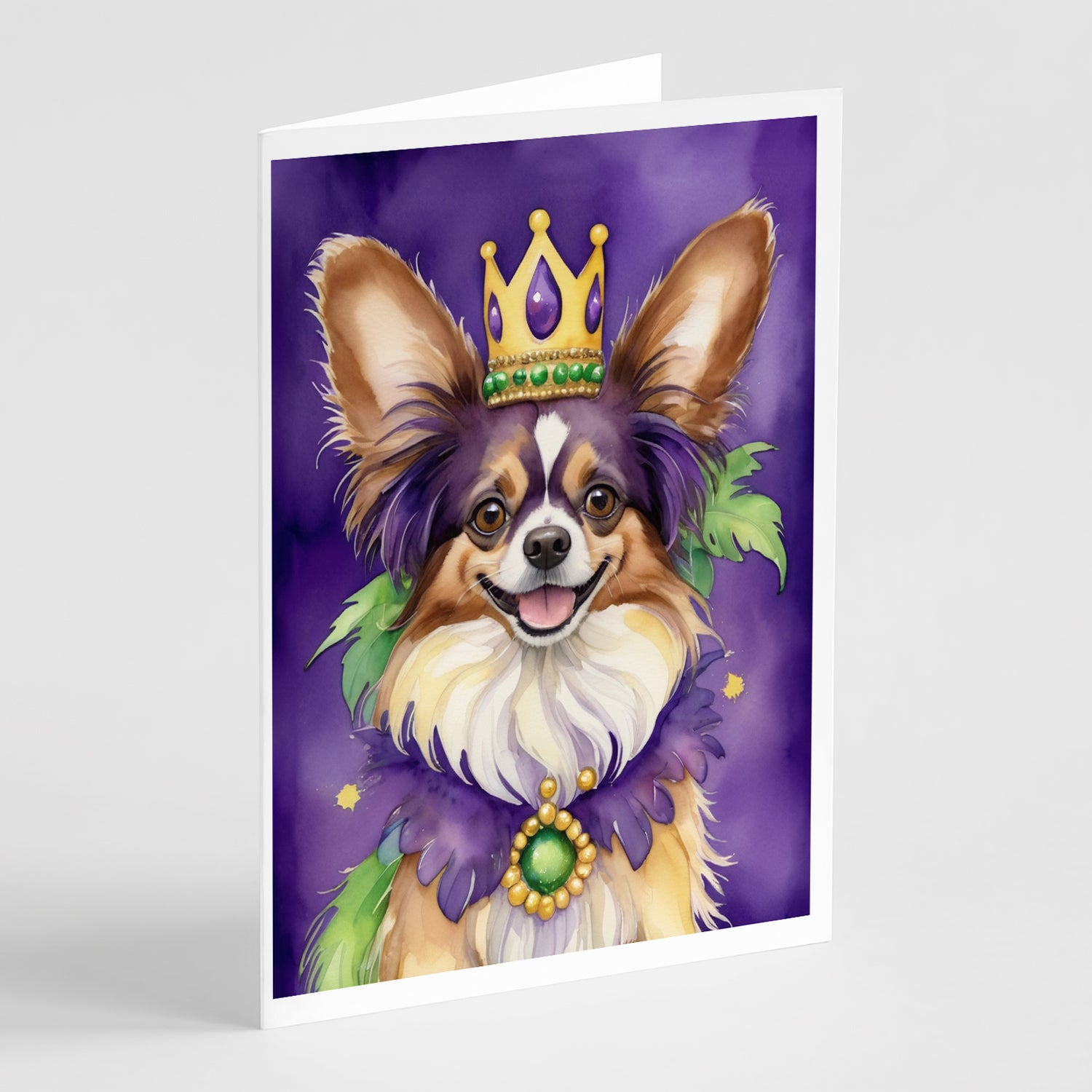 Buy this Papillon King of Mardi Gras Greeting Cards Pack of 8