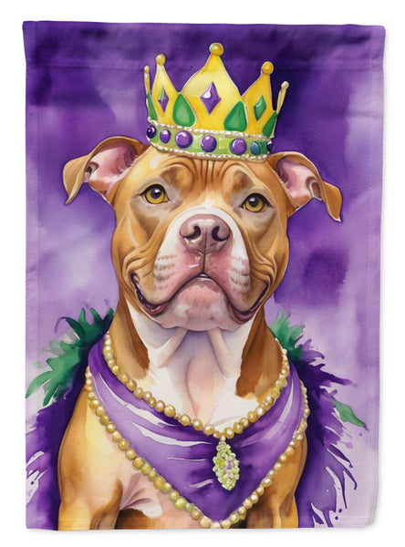 Buy this Pit Bull Terrier King of Mardi Gras Garden Flag