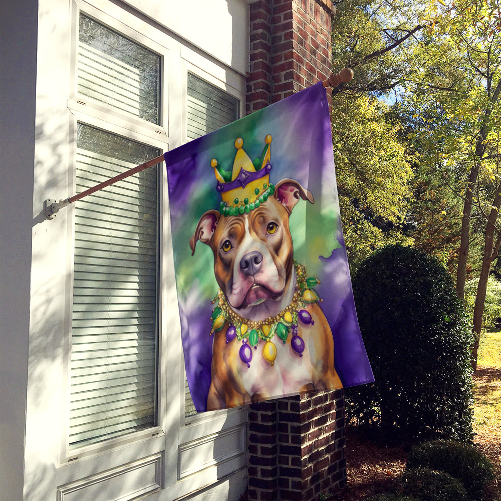 Pit Bull Terrier King of Mardi Gras House Flag