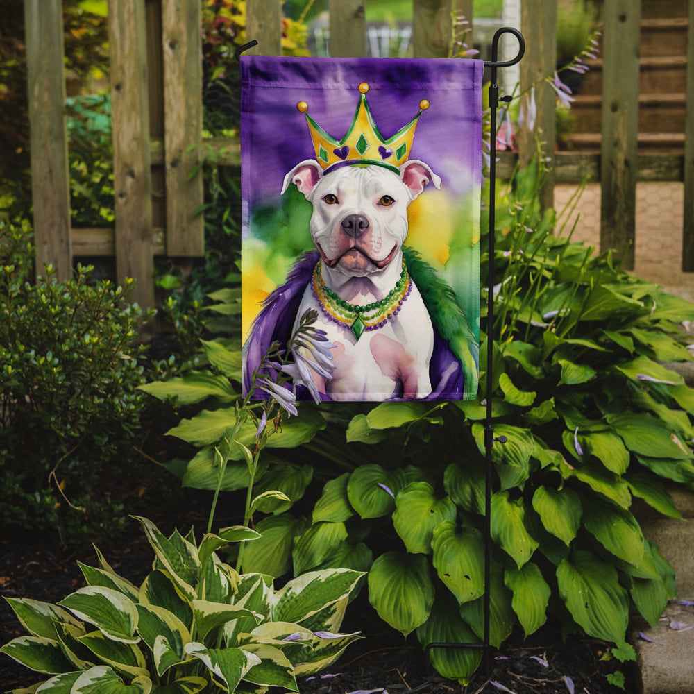 Pit Bull Terrier King of Mardi Gras Garden Flag