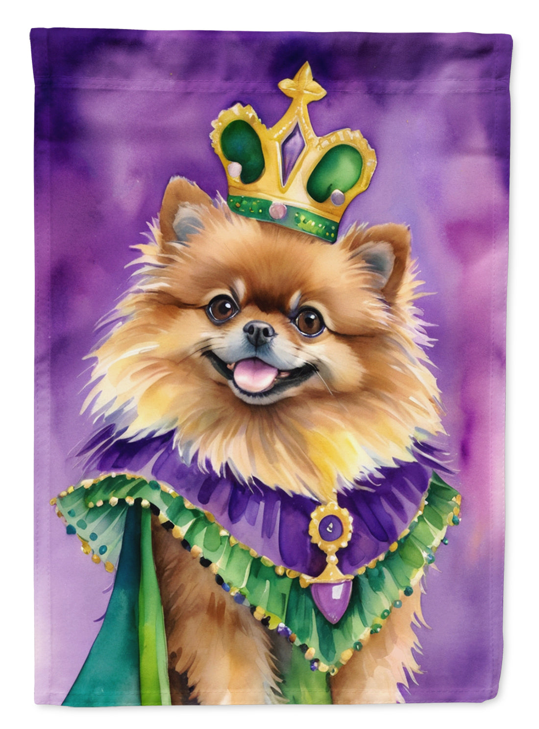 Buy this Pomeranian King of Mardi Gras Garden Flag