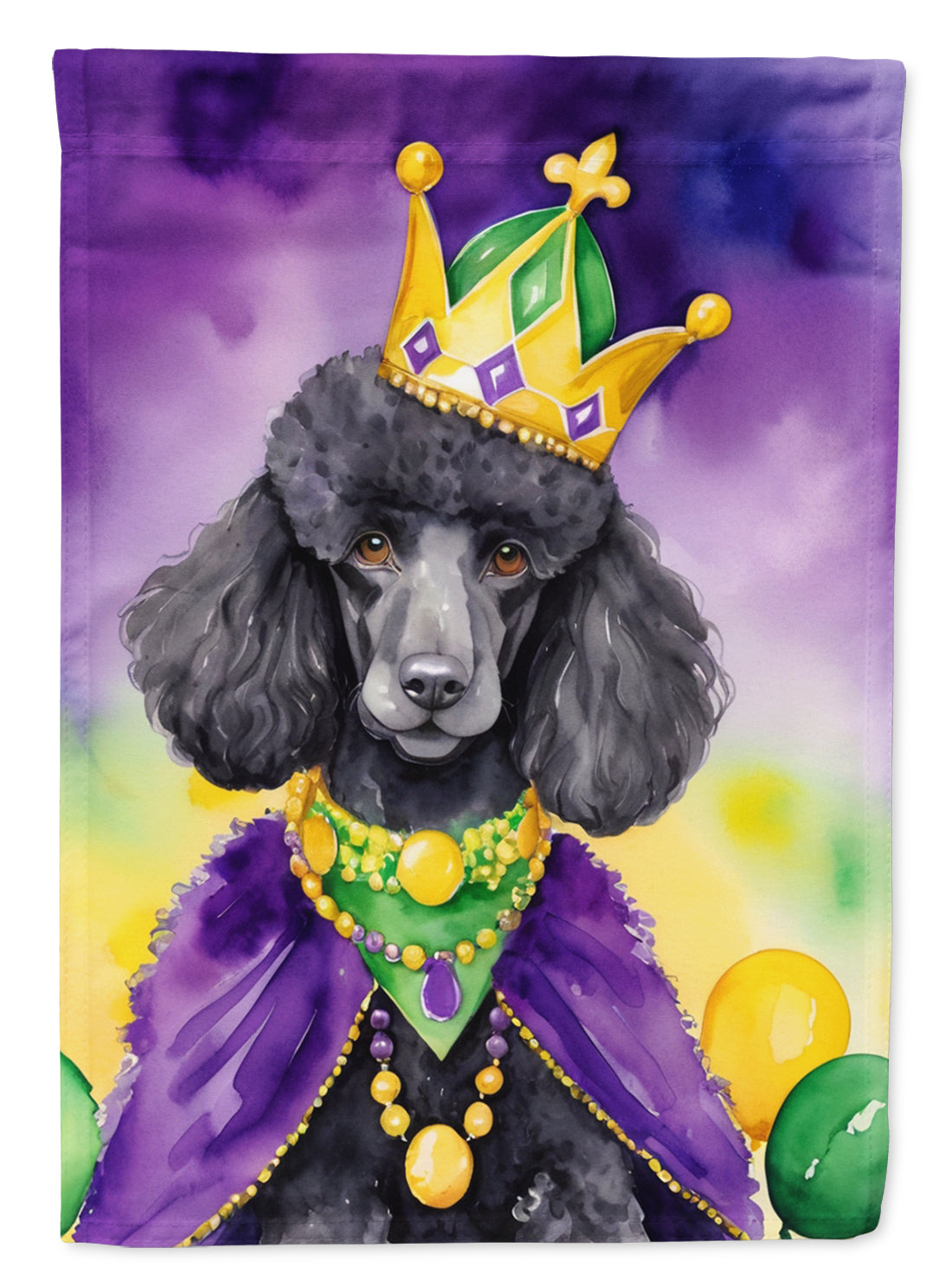 Buy this Black Poodle King of Mardi Gras House Flag