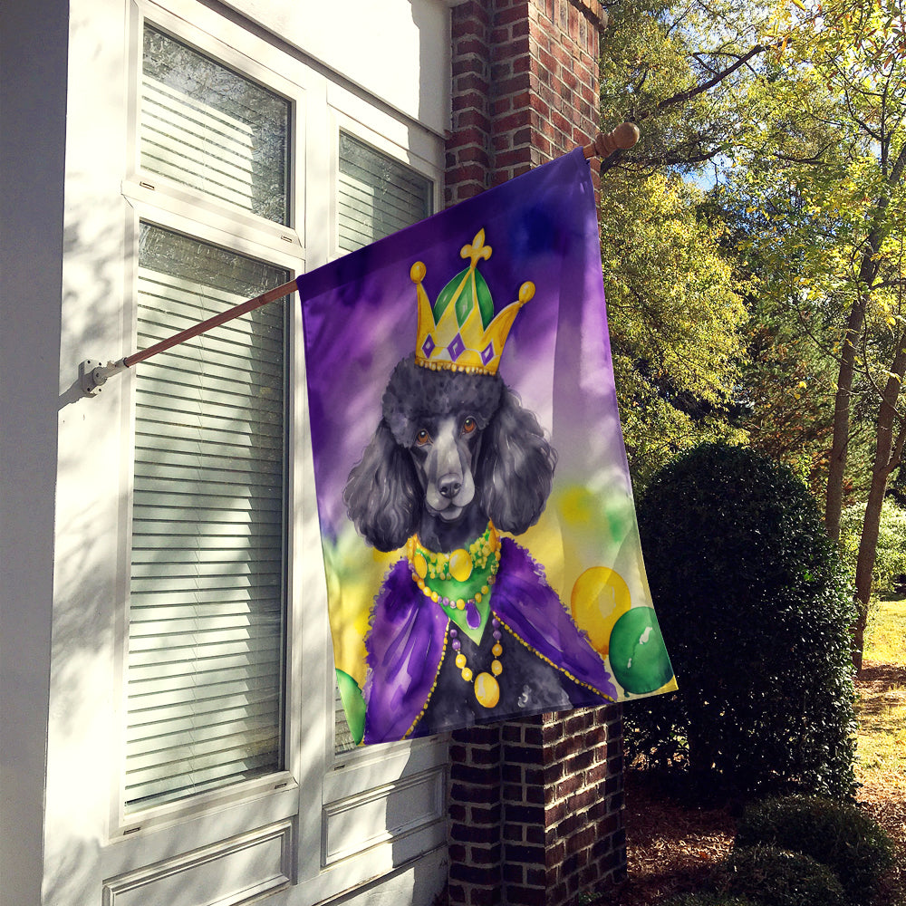 Black Poodle King of Mardi Gras House Flag