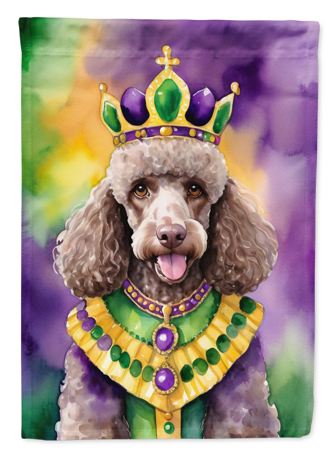Buy this Chocolate Poodle King of Mardi Gras House Flag