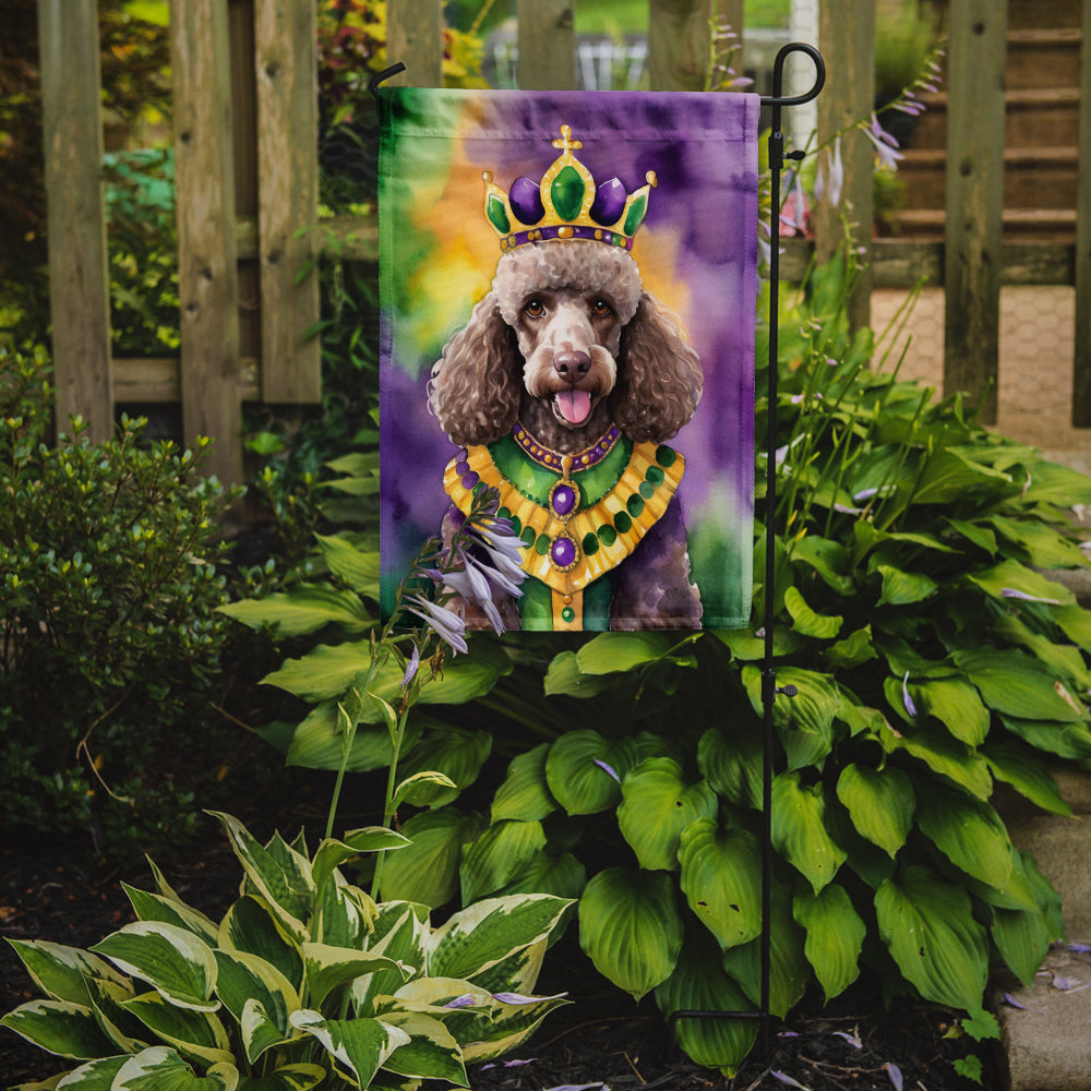 Buy this Chocolate Poodle King of Mardi Gras Garden Flag