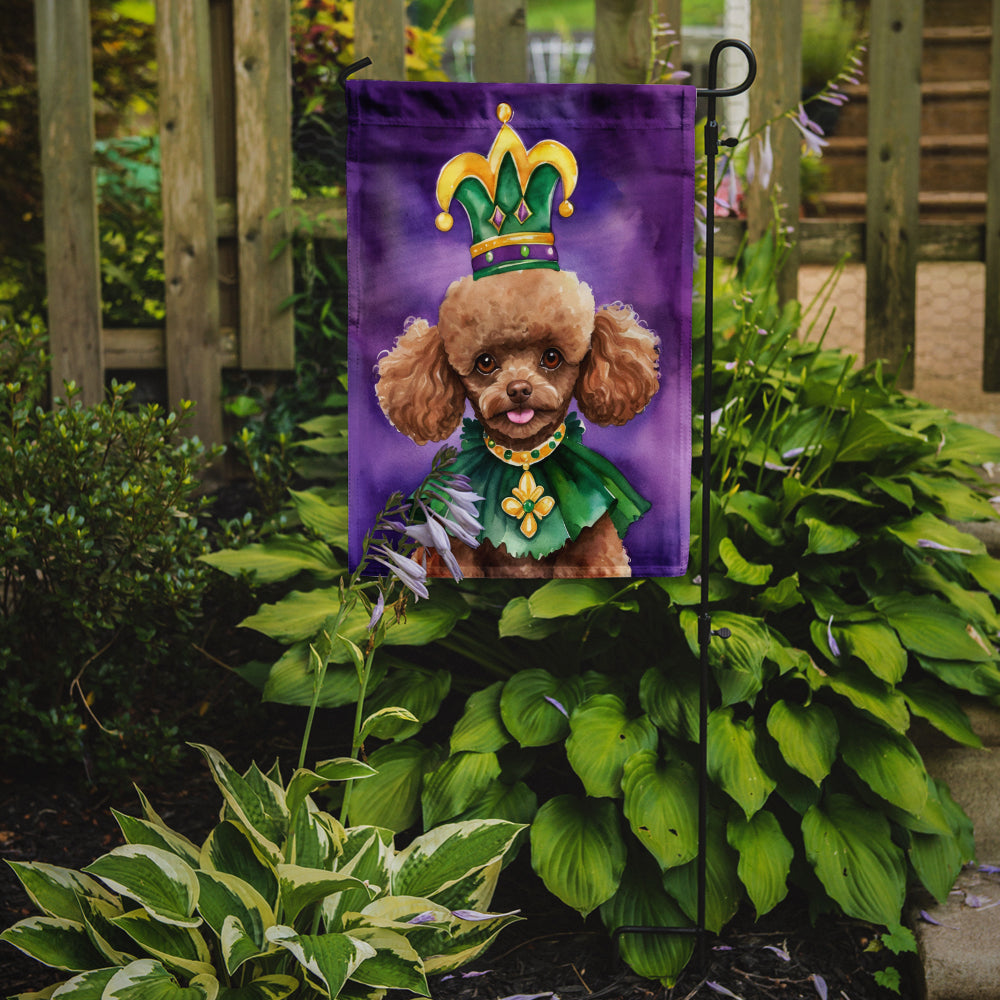 Poodle King of Mardi Gras Garden Flag