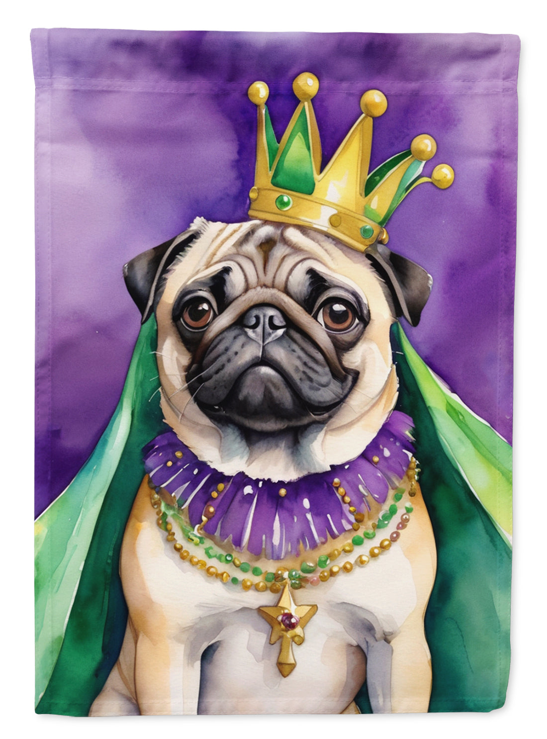 Buy this Pug King of Mardi Gras Garden Flag