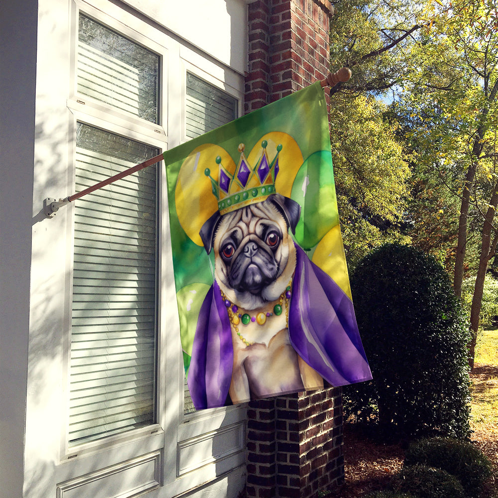 Pug King of Mardi Gras House Flag