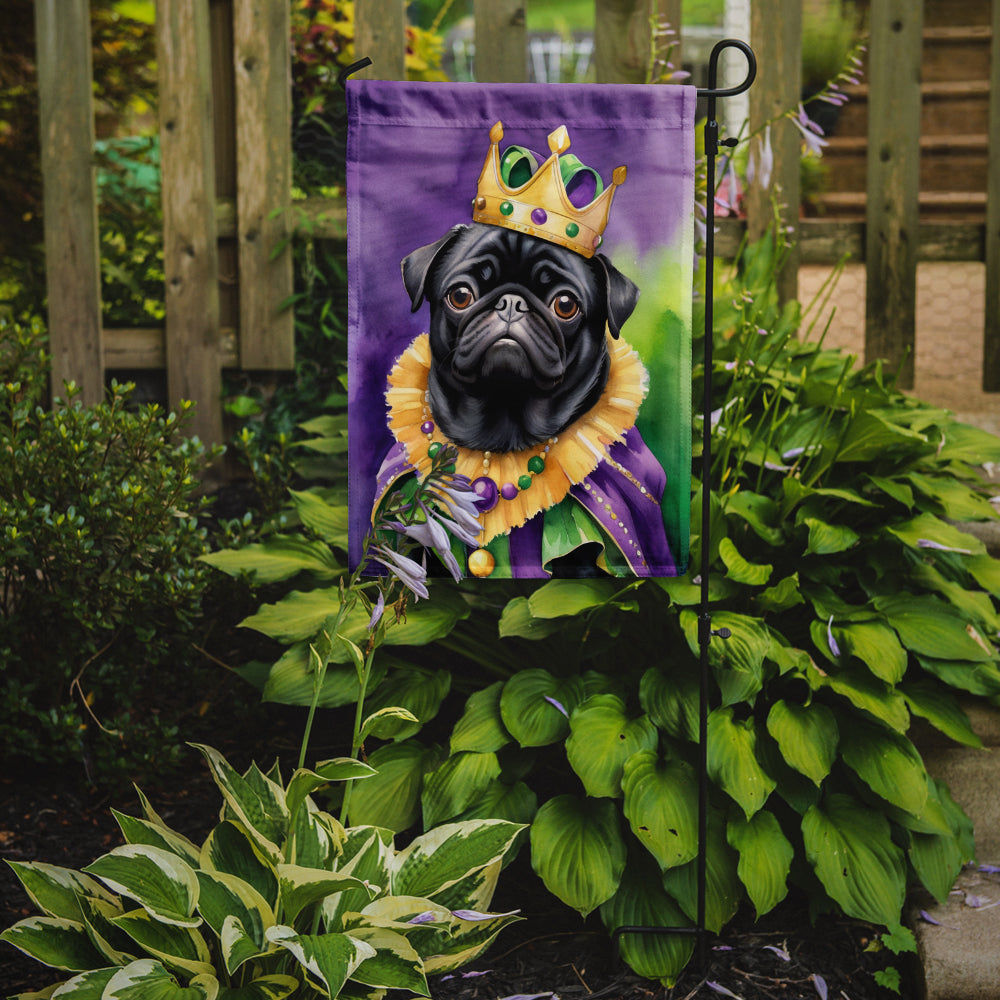 Buy this Black Pug King of Mardi Gras Garden Flag