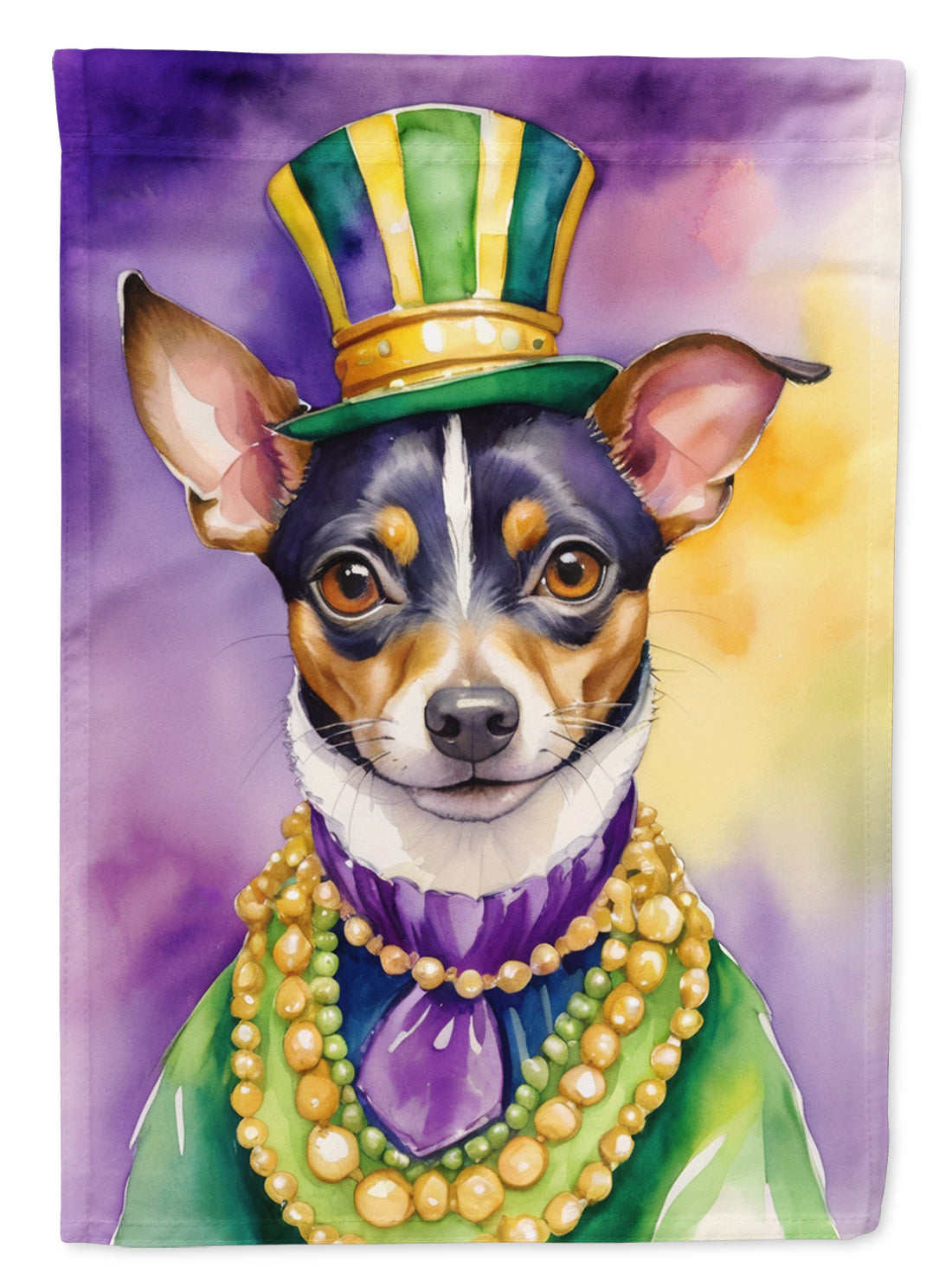Buy this Rat Terrier King of Mardi Gras House Flag