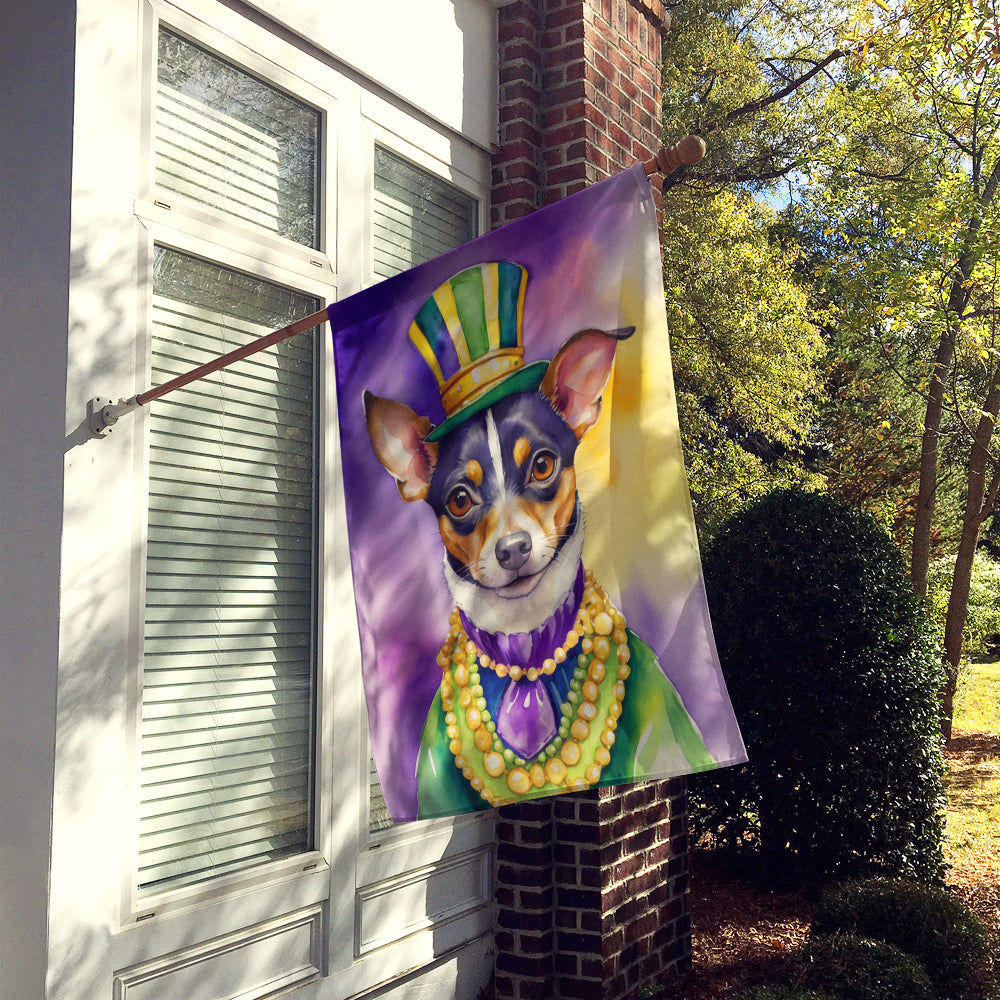 Rat Terrier King of Mardi Gras House Flag