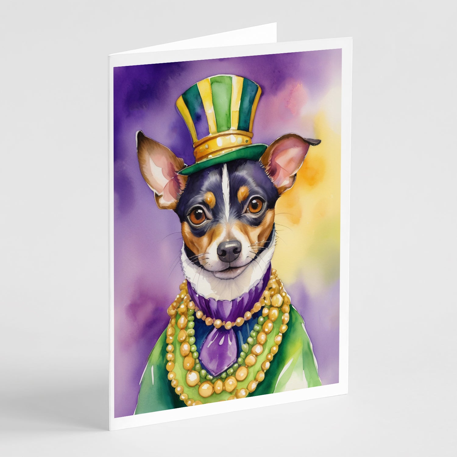 Buy this Rat Terrier King of Mardi Gras Greeting Cards Pack of 8
