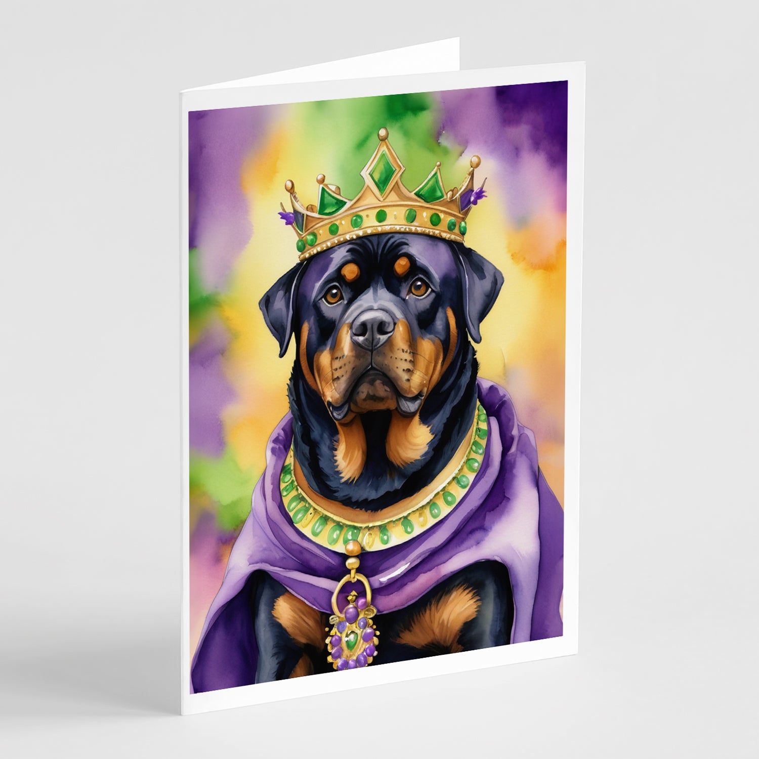 Buy this Rottweiler King of Mardi Gras Greeting Cards Pack of 8