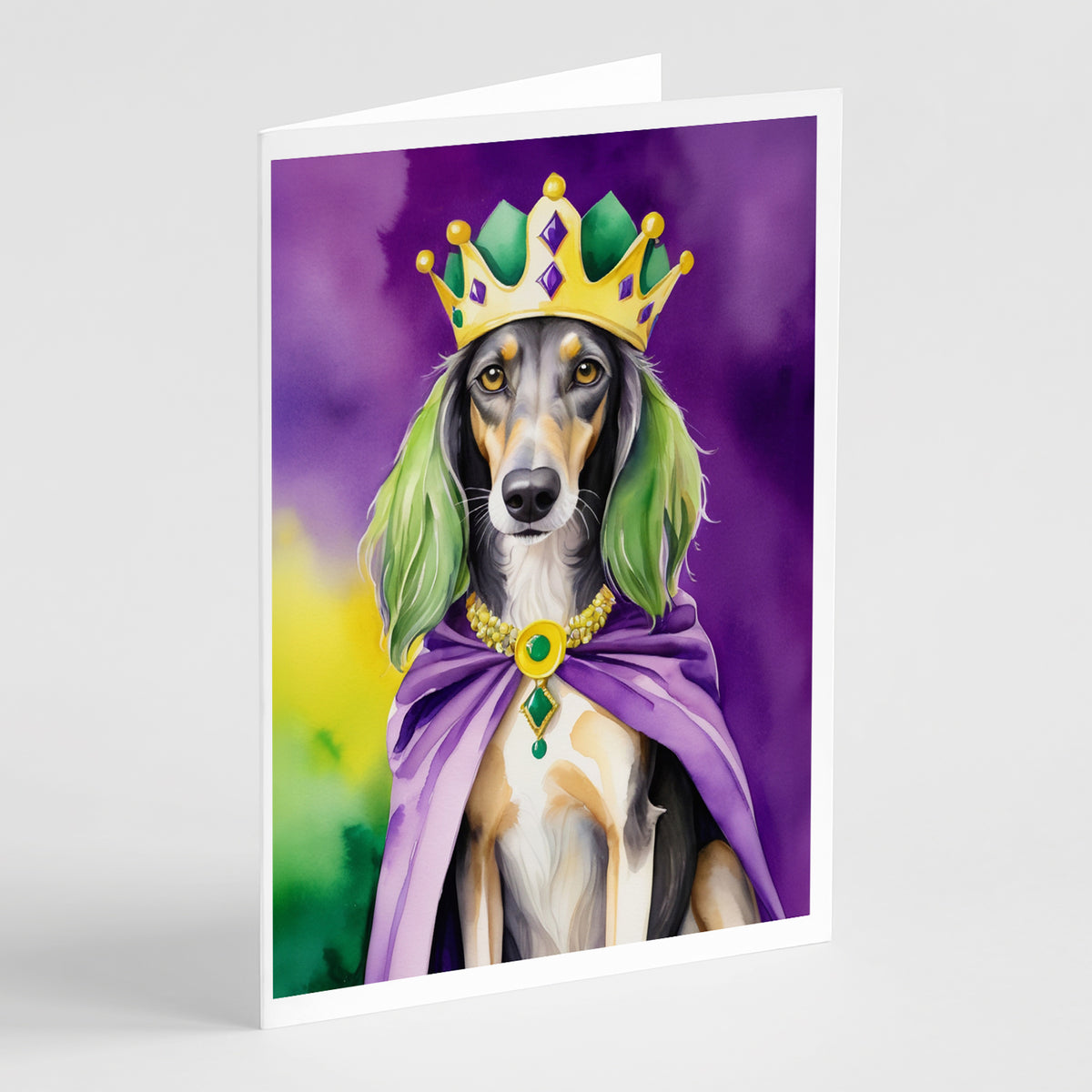Buy this Saluki King of Mardi Gras Greeting Cards Pack of 8