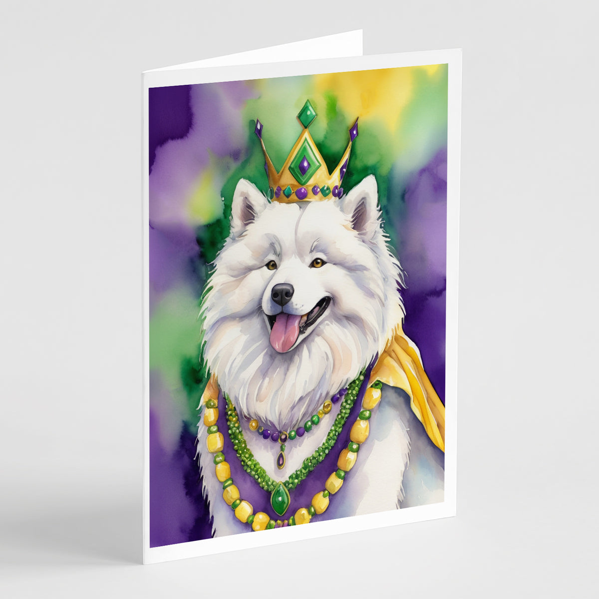 Buy this Samoyed King of Mardi Gras Greeting Cards Pack of 8