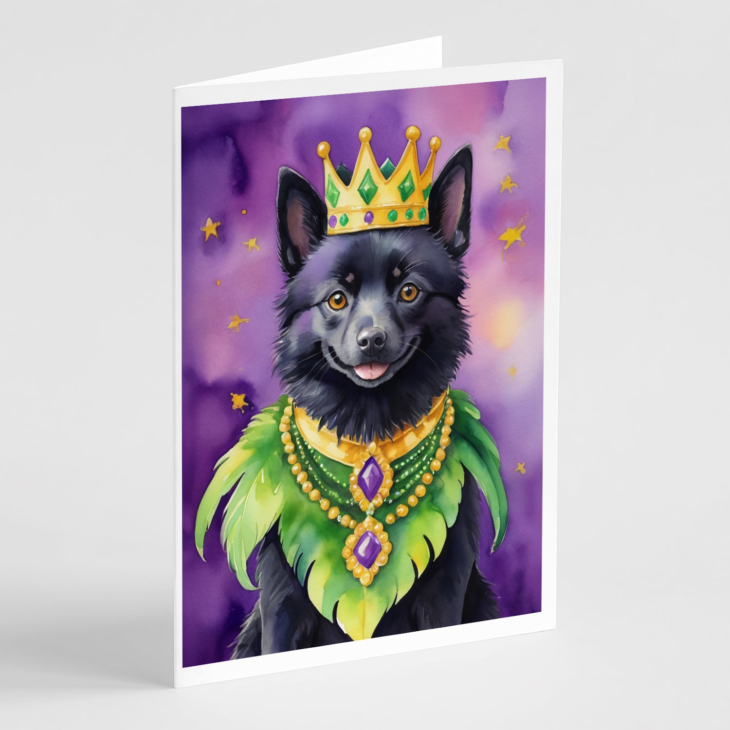 Buy this Schipperke King of Mardi Gras Greeting Cards Pack of 8