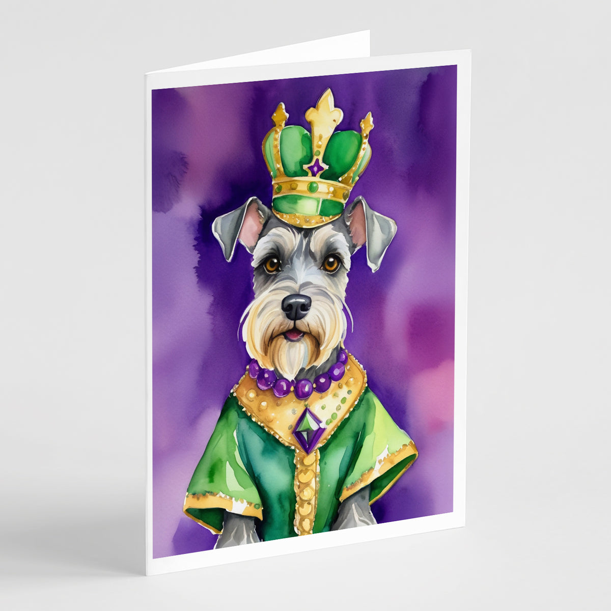 Buy this Schnauzer King of Mardi Gras Greeting Cards Pack of 8