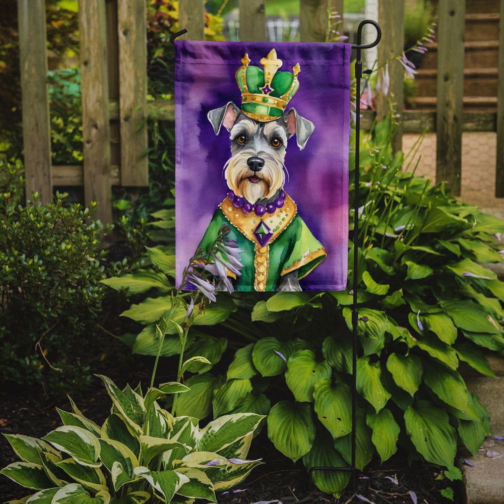 Schnauzer King of Mardi Gras Garden Flag