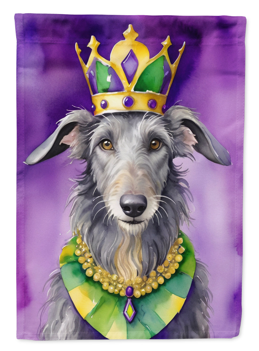 Buy this Scottish Deerhound King of Mardi Gras House Flag