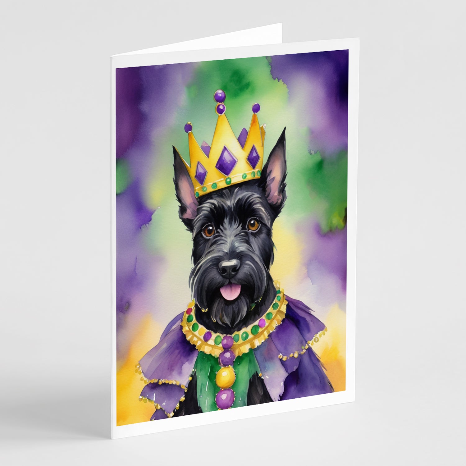 Buy this Scottish Terrier King of Mardi Gras Greeting Cards Pack of 8