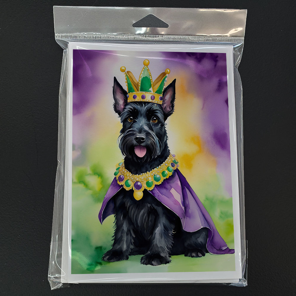 Scottish Terrier King of Mardi Gras Greeting Cards Pack of 8