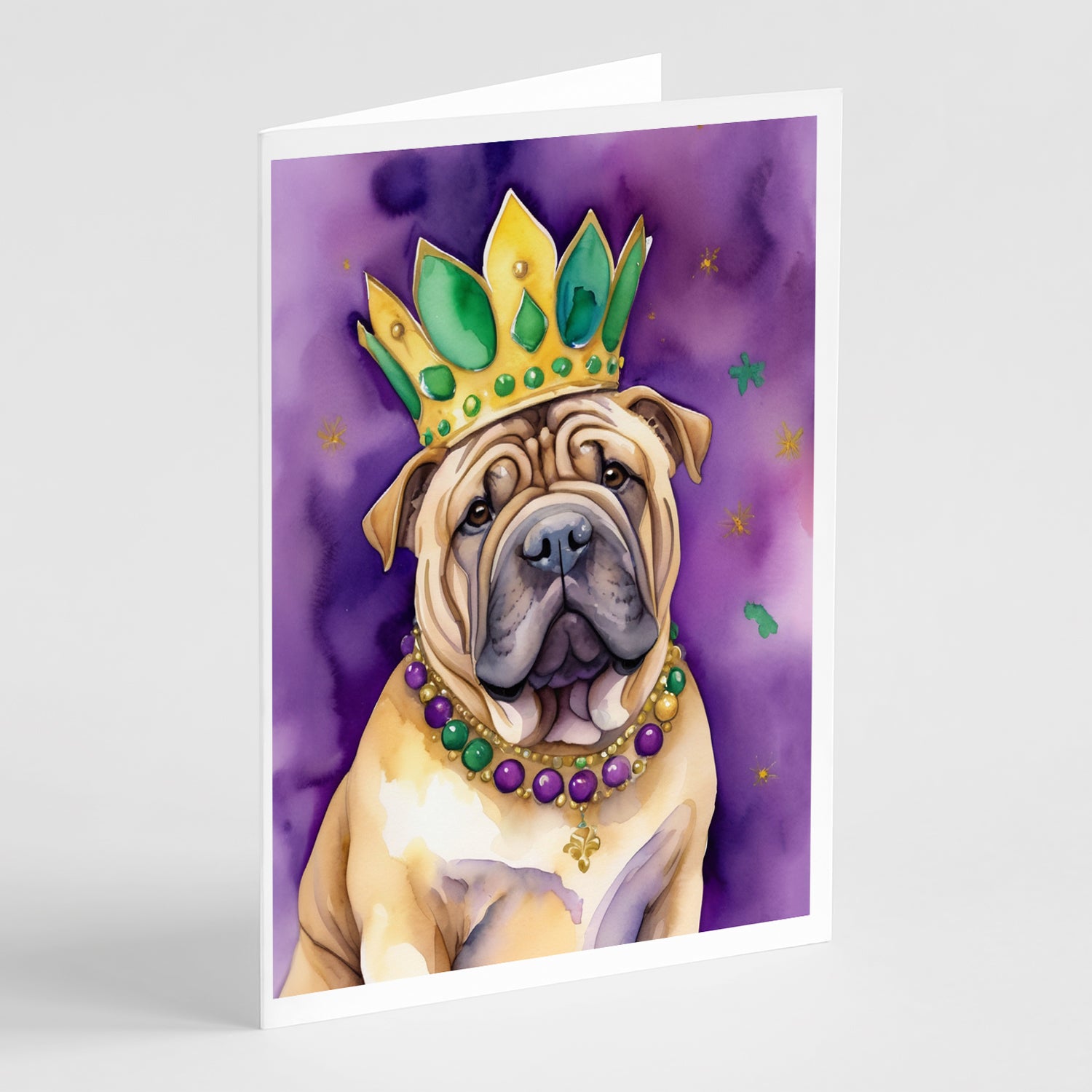 Buy this Shar Pei King of Mardi Gras Greeting Cards Pack of 8
