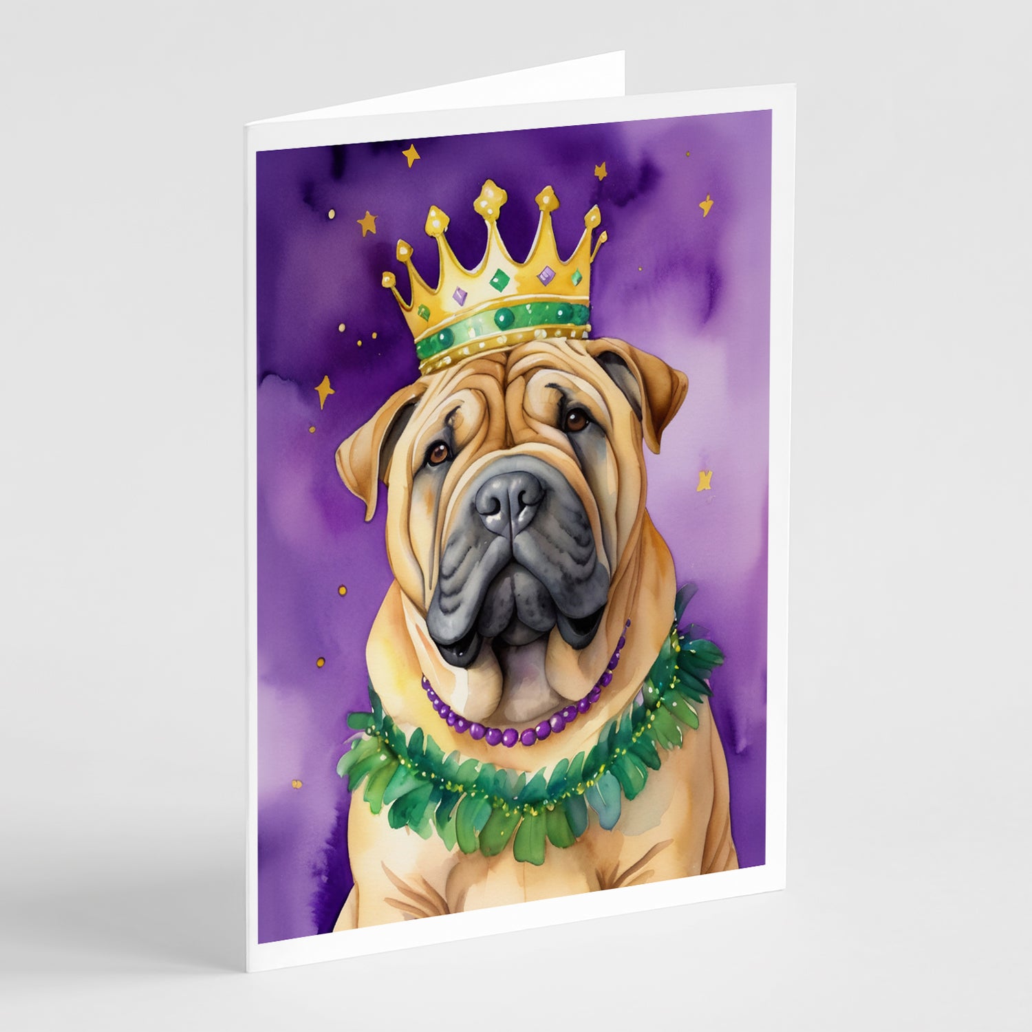 Buy this Shar Pei King of Mardi Gras Greeting Cards Pack of 8