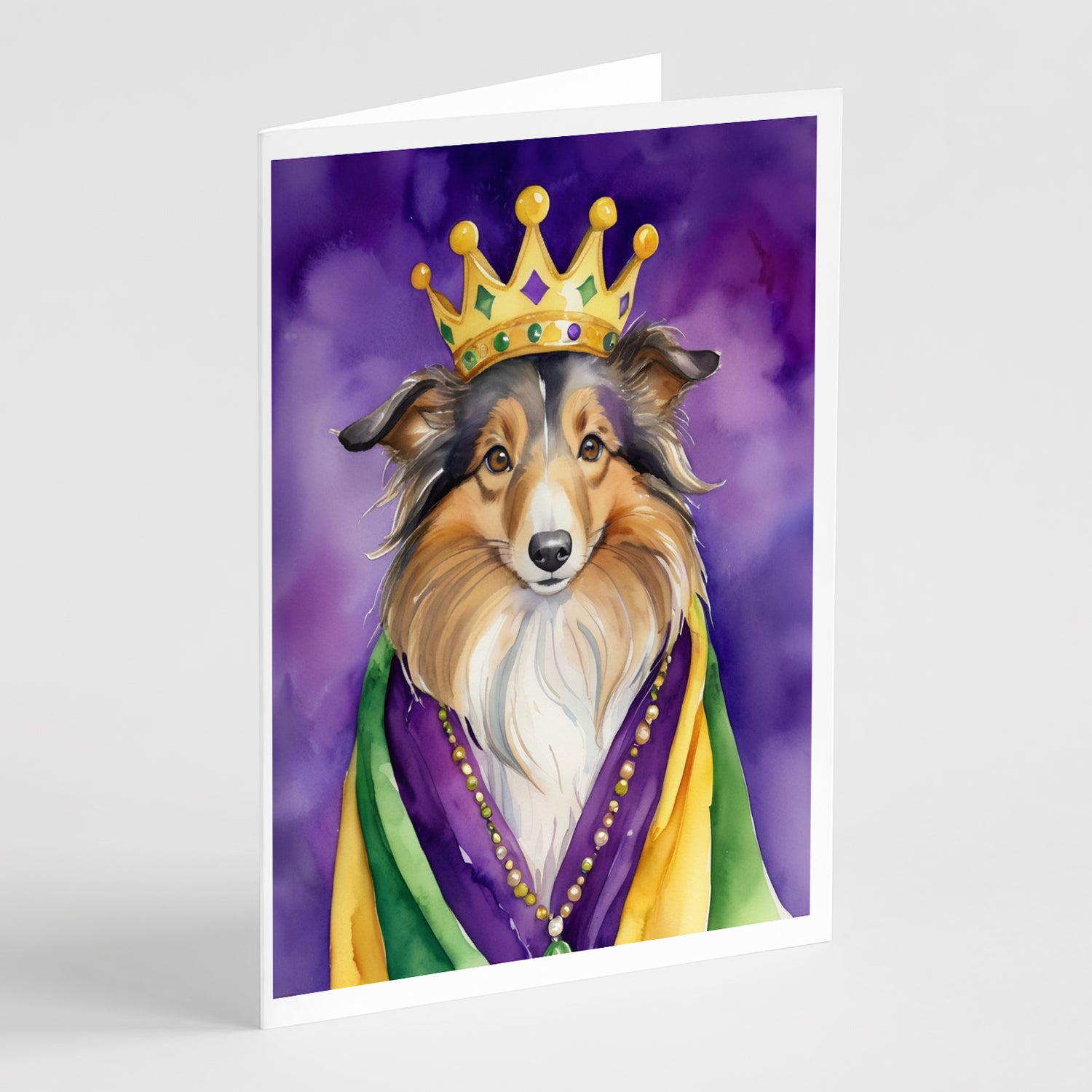 Buy this Sheltie King of Mardi Gras Greeting Cards Pack of 8