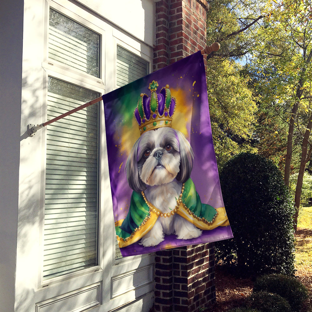 Shih Tzu King of Mardi Gras House Flag