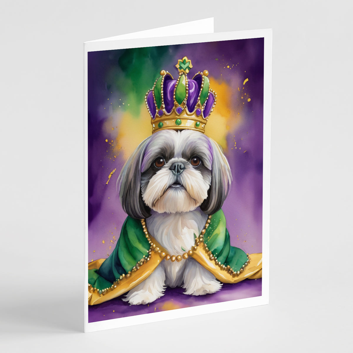 Buy this Shih Tzu King of Mardi Gras Greeting Cards Pack of 8