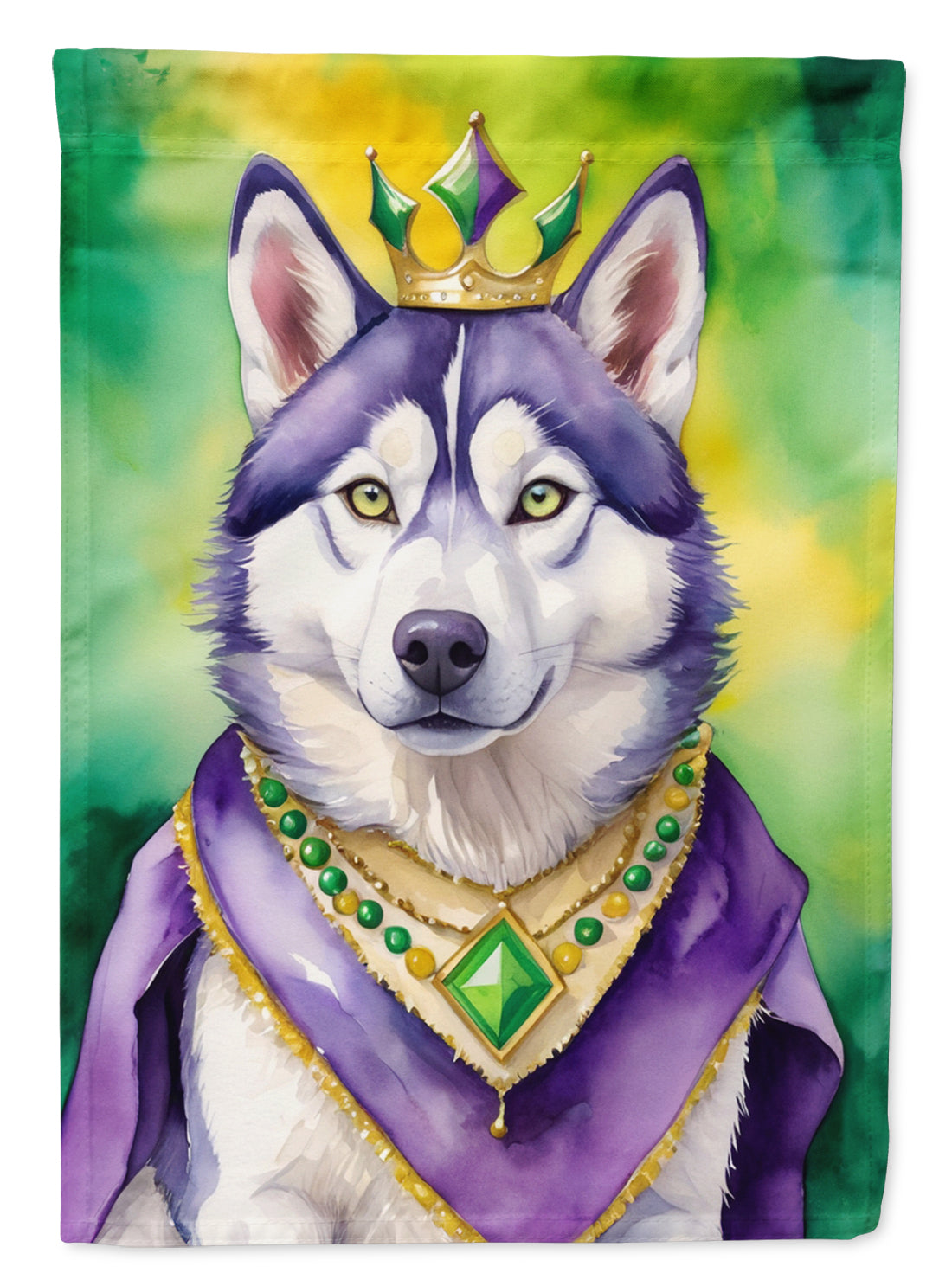 Buy this Siberian Husky King of Mardi Gras Garden Flag
