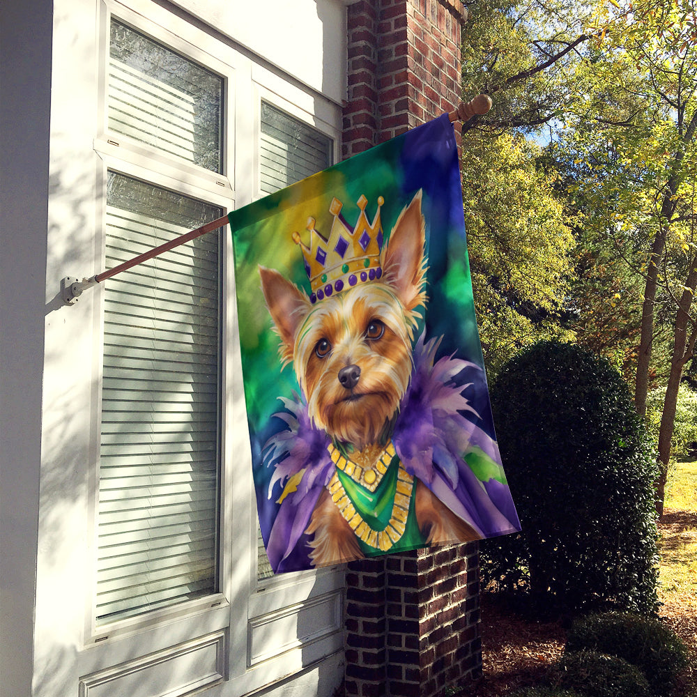 Silky Terrier King of Mardi Gras House Flag