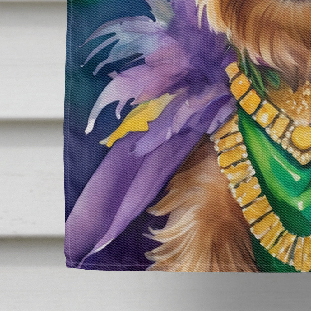 Silky Terrier King of Mardi Gras House Flag