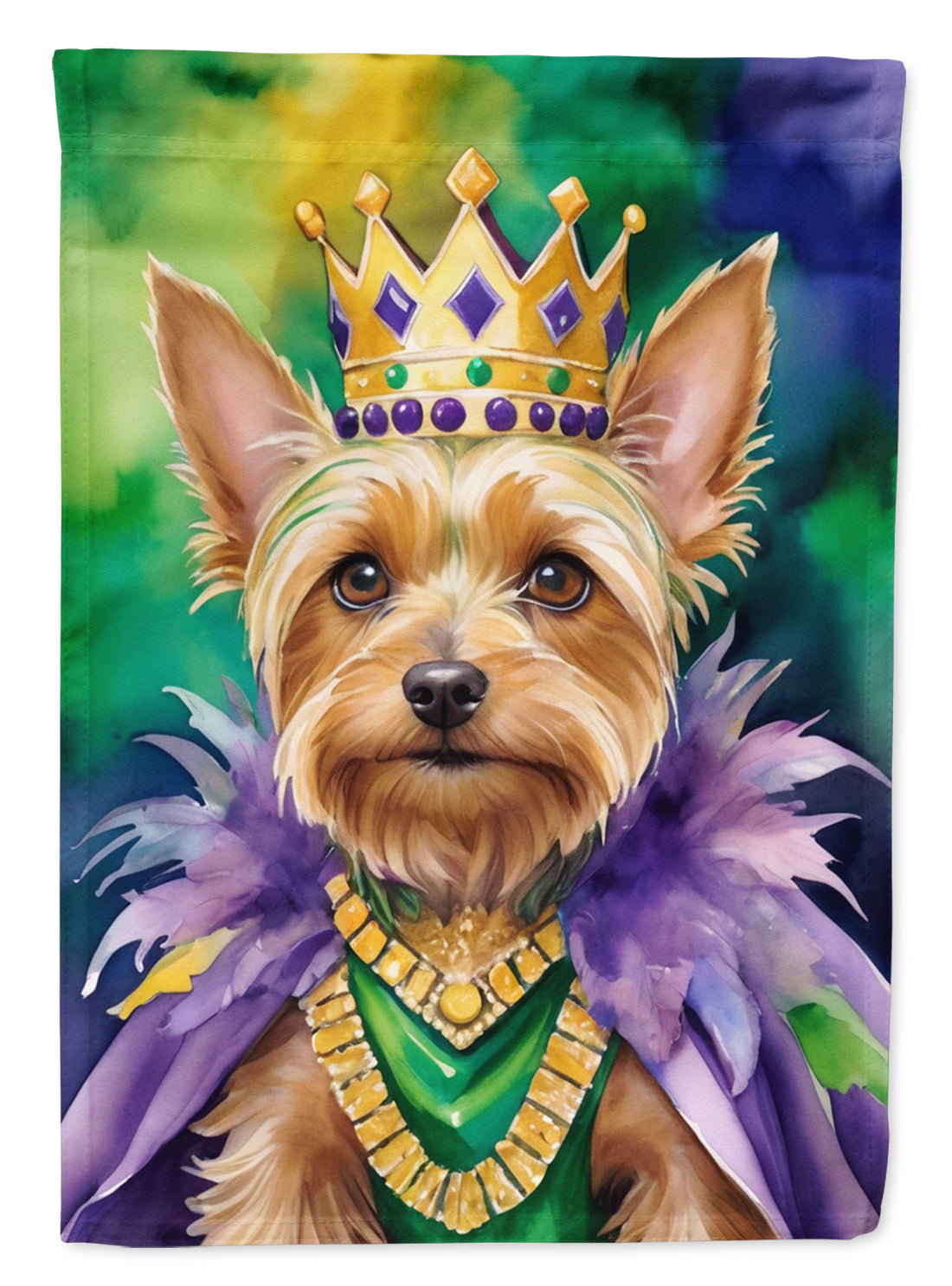 Buy this Silky Terrier King of Mardi Gras Garden Flag