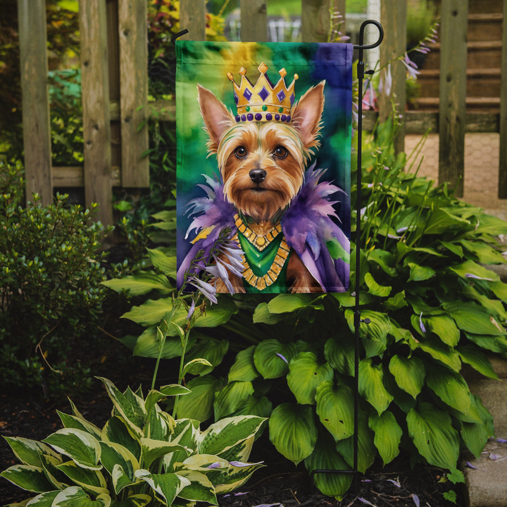 Silky Terrier King of Mardi Gras Garden Flag