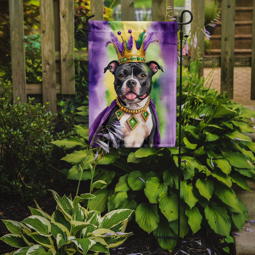 Staffordshire Bull Terrier King of Mardi Gras Garden Flag