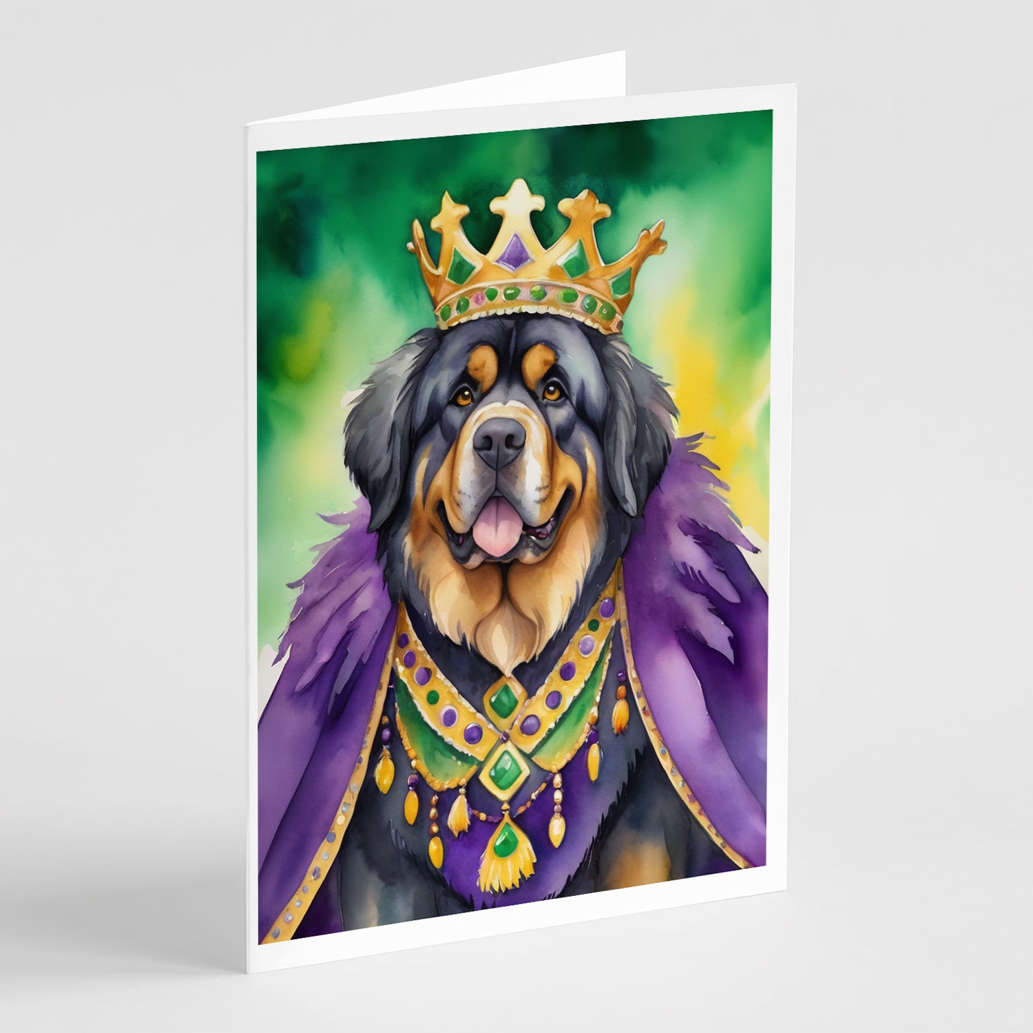 Buy this Tibetan Mastiff King of Mardi Gras Greeting Cards Pack of 8
